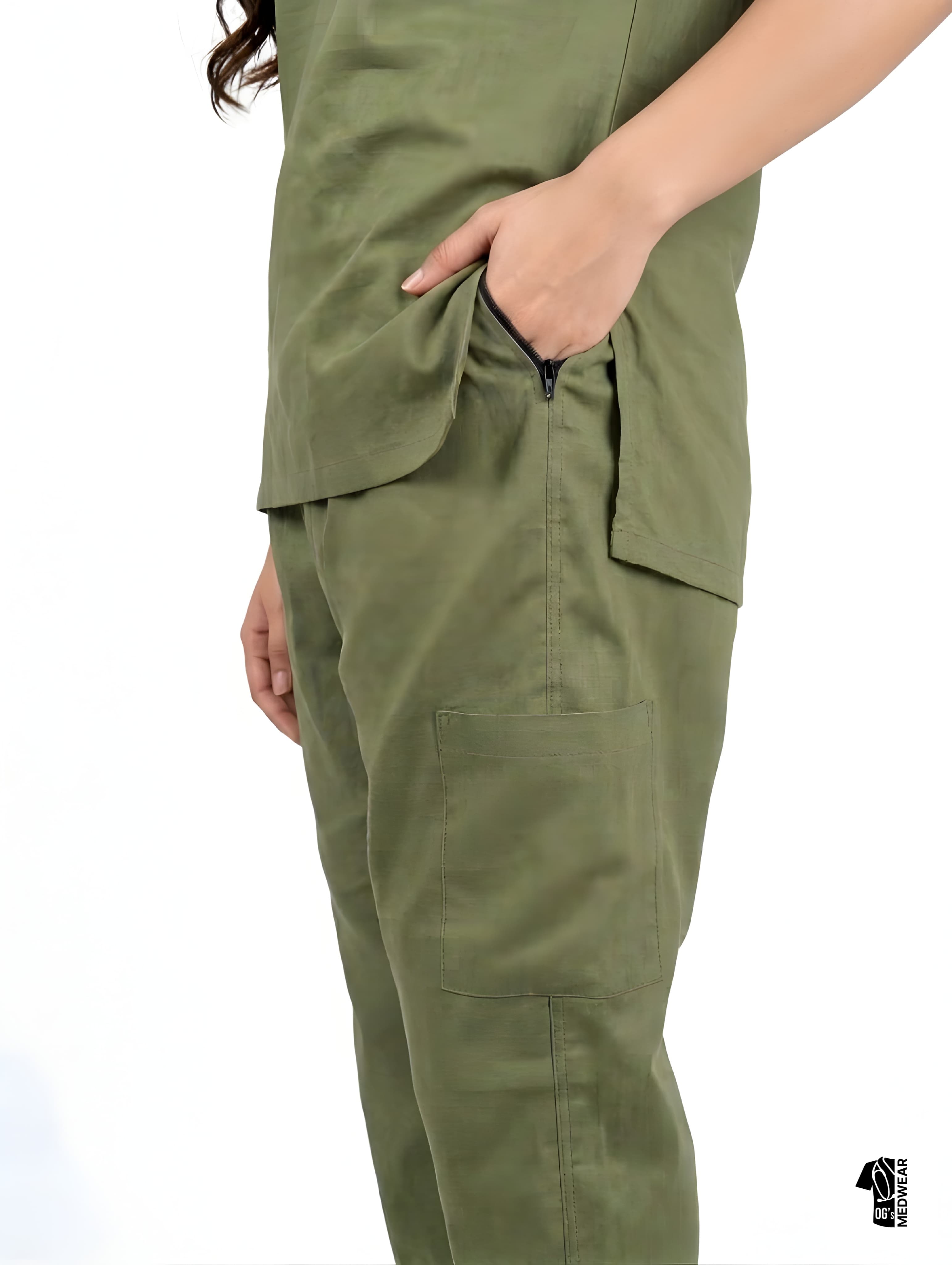 Aurex ─ Muted Olive Scrub - View Details Aurex ─ Muted Olive Scrub - Image 4
